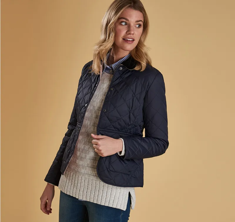 Barbour Ladies Deveron Quilt Jacket Navy-1
